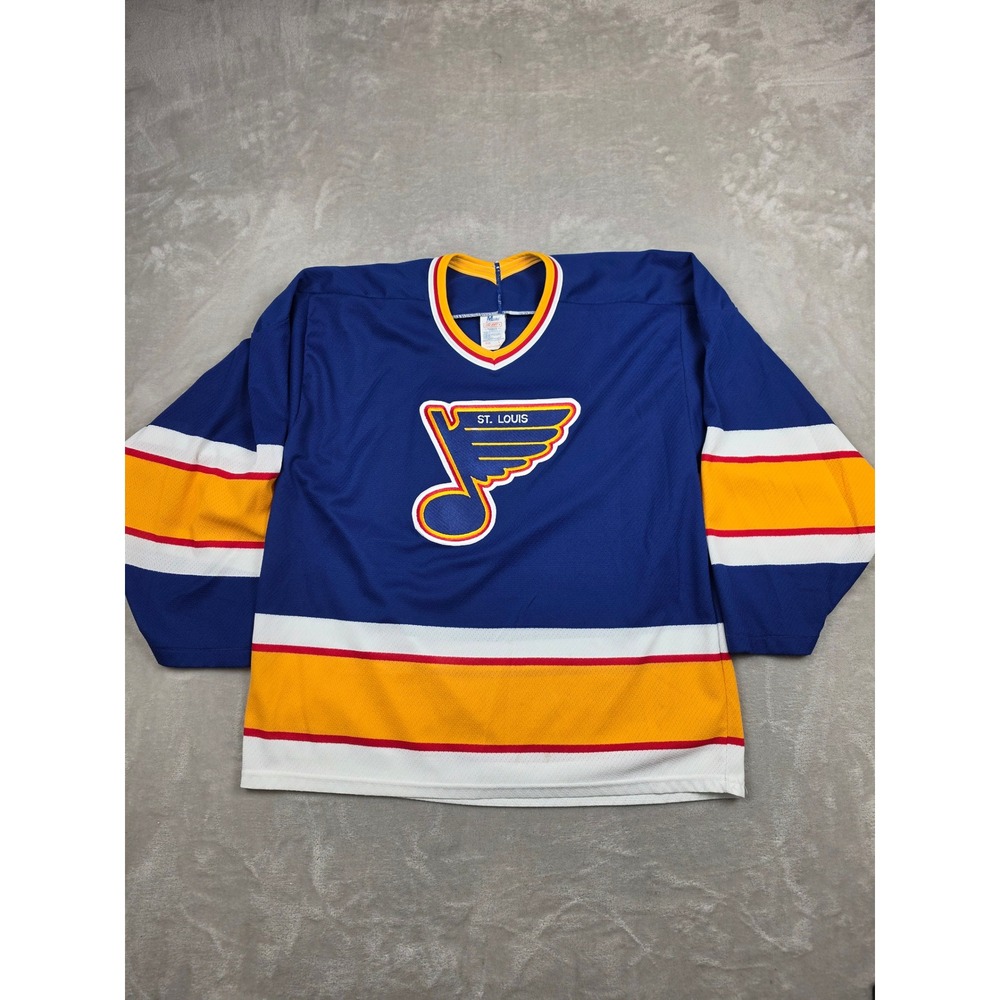 Vintage CCM Hockey Jersey Men L Blue St. Louis Blues Maska Air-Knit NHL USA Made